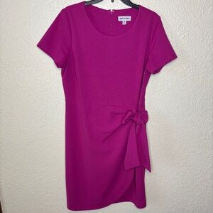 Shelby & Palmer Pink Fuchsia Faux Wrap Dress Office Brunch Women's Size …